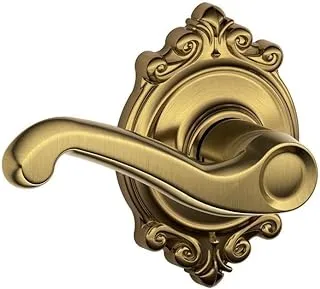 Schlage F10 FLA 609 BRK Brookshire Collection Flair Passage Lever, Antique Brass