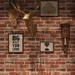 BPA Peel and Stick Red Brick Wallpaper, Self-Adhesive Wallpaper, Vinyl Waterproof Vintage Wallpaper, Self-Sticking Wallpaper, Contact Paper for House Decoration, No.57104-3