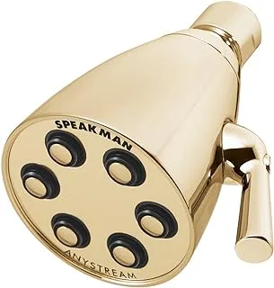 Speakman S-2252-PB-E2 رأس دش نحاسي مميز Anystream قابل للتعديل، نحاس مصقول