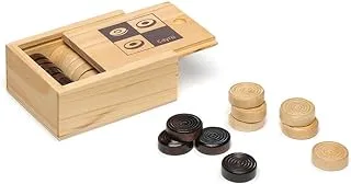 Checkers Pieces: Cayro Wooden Pieces (Wooden Box)