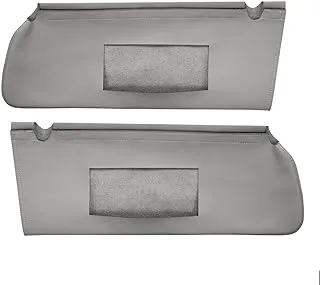 KBH Auto Sun Visor Cover for Chevy Chevrolet Tahoe, Suburban & GMC Yukon 1995-1999 Vinyl Microfiber Leather Left and Right Side Replacement Gray