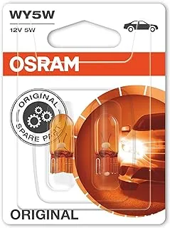 Osram WY5W W2.1x9.5d Original Signal Lamps with Glass Wedge Base Blister Pack, 12V, 5W (2 Pieces)