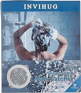 INVIHUG INVIHUG, 25 Pack, Disposable Shower Drain Hair Catcher Mesh Stickers, Hair Catchers for Shower Drain Stickers