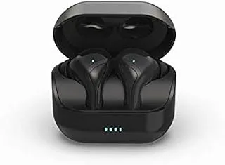 IQ TOUCH Bluetooth 5.0 TWS Wireless Earphone with Charging case for iPhone and Android, TWS Earphones with mic, Customized ear fins, Upto 4 Hrs of Play time, One year warranty