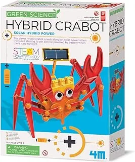 4M Green Science Hybrid Crabot-Solar Power Crawling Crab Kit-for Kids Ages 5+, Multi Coloured