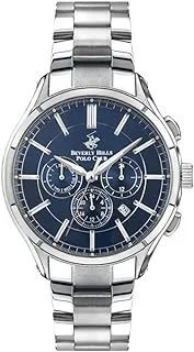 Beverly Hills Polo Club Men's JP25 Movement Watch, Multi Function Display and Metal Strap - BP3304X.390, Silver