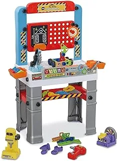 منضدة VTech My Busy Workbench ، لعبة تفاعلية للأطفال الصغار ، أدوات لعب تمثيلي ، أكثر من 100 قطعة ، أضواء ، موسيقى وأصوات ، هدايا للأطفال 3 ، 4 ، 5 سنوات ، النسخة الإنجليزية