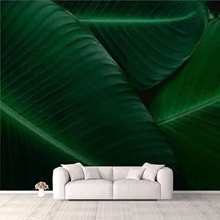 bpa Modern 3D PVC Design Removable Wallpaper for Bedroom Living Room Green banana leaf Wallpaper Stick and Peel Wall Stickers Home Decor 100 * 144’’