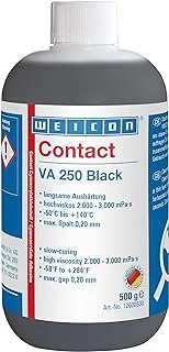 WEICON Contact VA 250 أسود | 500 جرام | لاصق سيانو اكريليت | مقاومة لدرجات الحرارة العالية