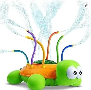 COOLBABY Kids Outdoor Sprinkler Toy Spinning Splash Turtle Summer Spray Toy With Hose Connector To Garden Backyard Outsider Play Summer Splash Fun Spray Height Up To 15 Feet Attaches To Garden Hose