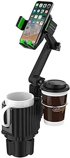 Sulfar Car Cup Holder Phone Mount: Universal Auto Cell Phone Stand with Drink Expand Cup Holder for SUV | Automobile |Compatible with iPhone and Other Android Smartphone-Green