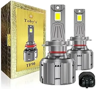 Toby’s TF90 9007/HB5 180W LED Headlight Bulb, 18000 Lumens 500% Brighter 6500K Cool White LED Headlights Conversion Kit for Car Motorcycle