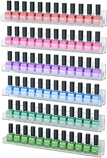 Three-piece and six-piece nail polish rack, wall-mounted, transparent acrylic rack for organization and storage, transparent essential oil rack holder (Transparent six-piece)