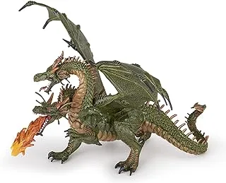 Papo Two Headed Dragon Figure, multicolor