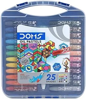 DOMS Non-Toxic Hexagonal Jumbo Oil Pastel Set in Plastic Carry Case (25 Assorted Shades x 2 Set)