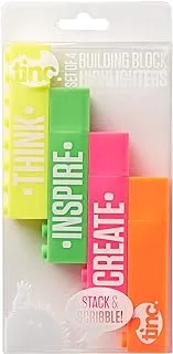 Tinc Building Block Stacking Highlighter ‎Multicolor | Birthday Giveaways for Kids | Cute stuff Party Favors for Kids | School Supplies Gifts for Girls and Boys | Cute Stationary Gifts