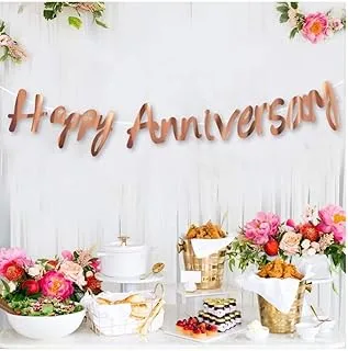 Italo Happy Anniversary Banner, Rose Gold