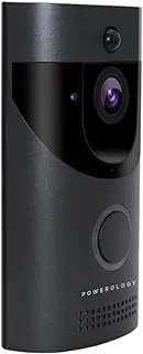 Powerology PSVDBBK Smart Video Doorbell, Black