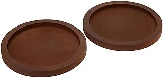 BPA 2 PCS Bamboo Plant Saucer，Round Pebble Trays for Indoor Plants Bamboo Pot Tray Saucers Indoors Suitable for 6 7 8 inch，Plants Dishes Large Saucer Bamboo for Indoors(20cm)