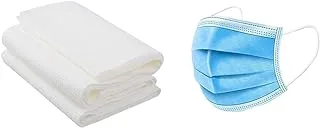 Combo pack (Disposable Mask Pack of 10 with Disposable Towel Pack of 3)-Blue