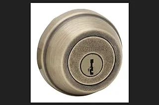 Kwikset 599 Gatelatch Double Cylinder Deadbolt يتميز بـ SmartKey® من النحاس العتيق