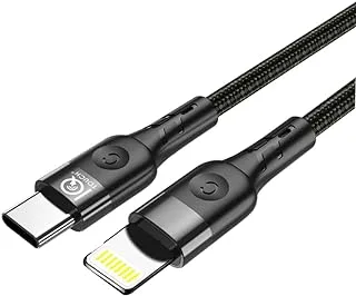 IQ TOUCH Mfi Certified C - Lightning Cable 1.2M Braided Aluminum, Black