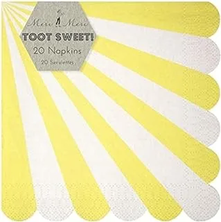 Meri Meri Toot Sweet Napkin 20-Pieces, Large, Yellow