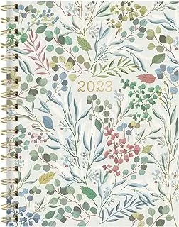 Fringe Studio 2023 Spiral Planner, Aug 2022 - Dec 2023, 17 Month Weekly and Monthly, Paper Cover, EUCALYPTUS BLUE 