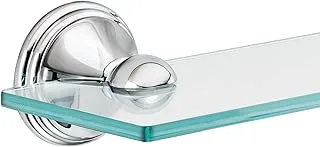 Moen DN8490CH Preston Collection 19.5-Inch Wide x 4-Inch Deep Decorative Glass Bathroom Vanity Shelf, Chrome