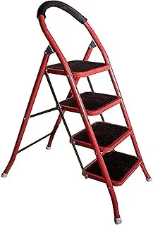 Sama Steel 4 Steps Hail Metal Ladder, Red