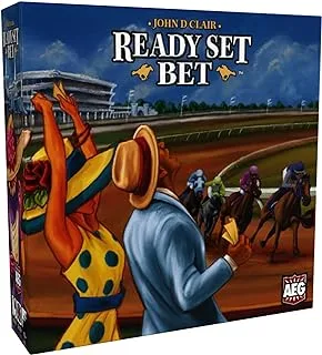 Alderac Entertainment Group (AEG) Ready Set Bet - Alderac Entertainment Group, Horse Racing Betting Board Game, Ages 14+, 2-9 Players, 45-60 Min, White, Medium