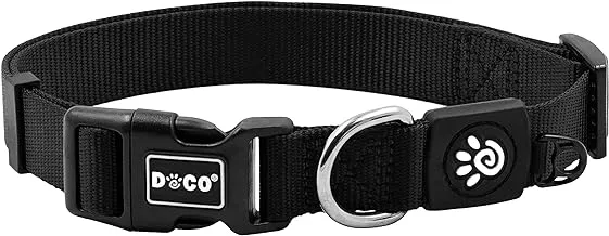 DOCO Signature Nylon Collar (DCSN002) Color - Black, Sizes - M (3/4