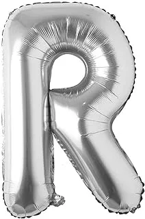 Italo R Alphabet Letter Foil Balloon, 32-Inch Size, Silver