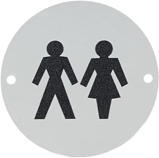 BPA Toilets gram Sign, 72mm Diameter - 1.5mm Satin Anodised Aluminium