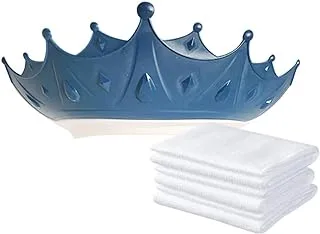 Combo Pack (Kids Crown Shower Cap, Disposable Towel Pack of 3) - Blue