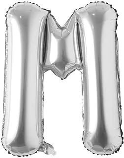 Italo M Alphabet Letter Foil Balloon, 32-Inch Size, Silver