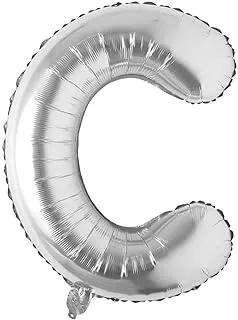 Italo C Alphabet Letter Foil Balloon, 32-Inch Size, Silver