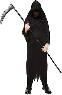 Mad Toys Grim Reaper Kids Halloween Cosplay Dress-Up Roleplay Spooky Theme Party Trick or Treat Hooded Robe Costume, Large 7-8 Years