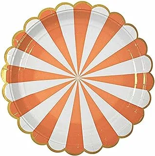 Meri Meri Toot Sweet Large Orange Striped Plate 8-Piece Set