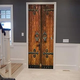 ColorSpring 3D الكلاسيكية القديمة الباب الخشبي الباب صائق ملصقات الباب ديكور الباب جدارية قابلة للإزالة الفينيل الباب جدار جدارية الباب خلفية لديكور المنزل (MT-033)