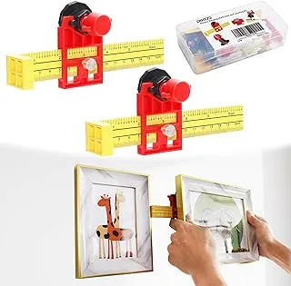 DIKOO Picture Hanging Mark Hole and Leveling Kit for Frame Mural Hanging - with Mini Bubble Level Used for Mark Nail Hole Frames etc Location Tool Set