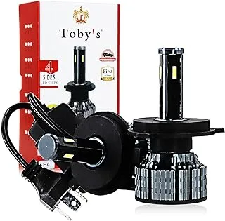 Toby's Tobys T4 MAX H4 LED Headlight Bulbs 6500K Super Bright 9003 HB2 LED Bulb High Low Beam Halogen Replacement LED Headlights Conversion Kit, Pack of 2