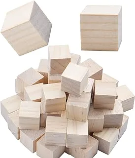 Aylifu Wood Cubes,50pcs Square Blocks Unfinished Cubic Wooden for Math Counting Craft Childlike Game,2cmx2cmx2cm