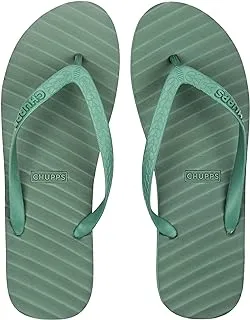 CHUPPS Men's/Boys Banana Leaf Natural Rubber Flip Flops Slippers, MONOCHROME, Comfortable & Ultra-Light, Waterproof, Odour-Free, Non-Slip Thong With Gently Massaging Footbed