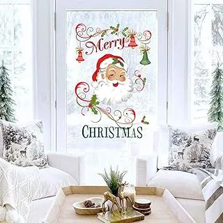 BPA Decalplanet Christmas Santa Wall Decals Merry Christmas Snowflake Xmas Window Clings Removable DIY Wall Art Holiday Window Sticker Bedroom Door Décor