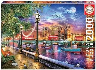 Educa - 2000 piece puzzle for adults | London at Dusk. Includes Fix Puzzle glue. From 14 years old (19046)