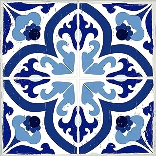 Mykonos Peel and Stick 13x13 Tile Stickers for Floors, Also Walls, Backsplash and Furniture | Removable No Damage Adhesive Floor Decals for Linoleum and Vinyl Flooring, Plus Ceramic, Laminate, More