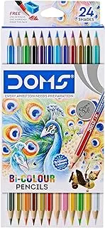 DOMS BI-Colour Pencils 24 Shades 12 Pcs