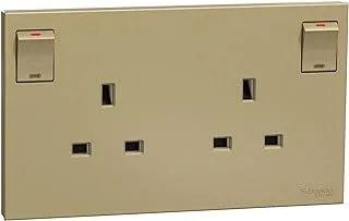 Schneider Electric AvatarOn C, 2 Gang, Socket, 13A 250V, Wine Gold, E87T25_WG