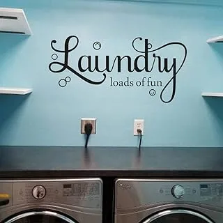 BPA Laundry Quotes Decal Laundry Loads of Fun Laundry Room Bubble Wall Stickers Art Vinyl Décor